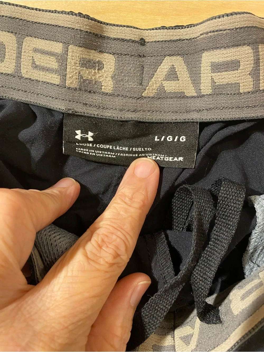 Under Armour Men’s Black Athletic Shorts with Coastal Logo Large (SZ)
